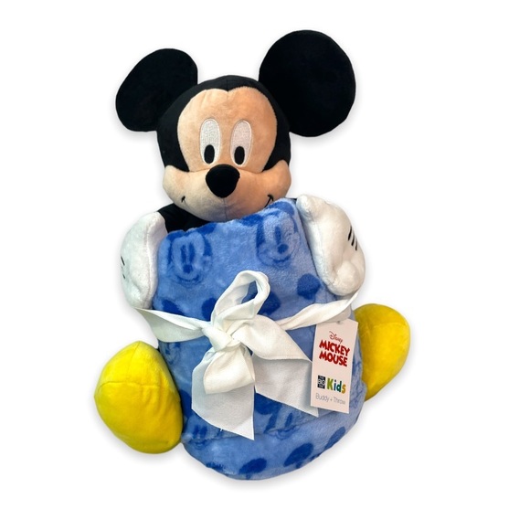 NEW Disney Mickey Mouse Plush and Throw Blanket set Baby Shower Birthday Gift - Picture 2 of 4